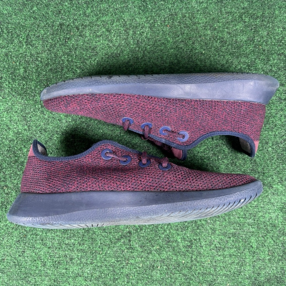 Allbirds Shoes Mens 12 Red Blue Tree Runners Knit Lightweight Eco Sneakers